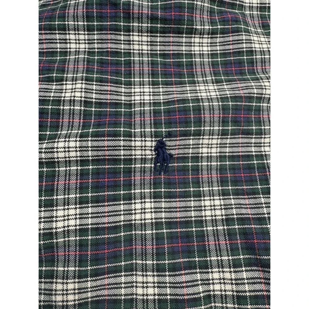 Ralph Lauren Shirt Mens Extra Large Green Navy Plaid‎ Button Down Long Sleeve